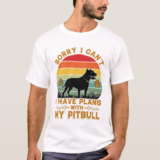 Camiseta Planes para perros Pitbull Atardecer Retro_1