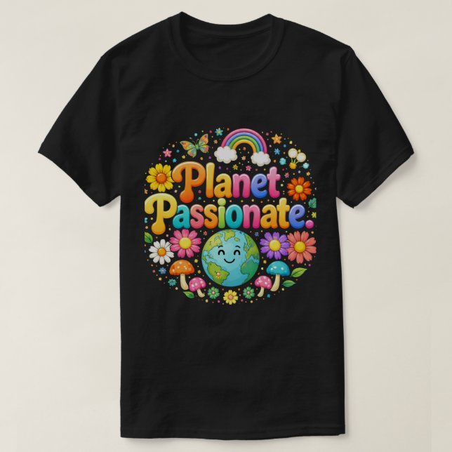Camiseta Planet Passionate Colorful Typography (Diseño del anverso)