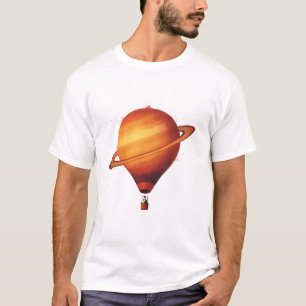 Camiseta "Planet Voyage" Saturn Globo Aerostático Gráfica T