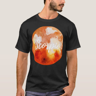 Camiseta Planeta acuarela de signo estrella de escorpio
