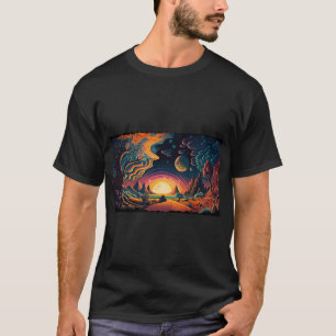 Camiseta Planeta alienígena en el espacio psicodélico
