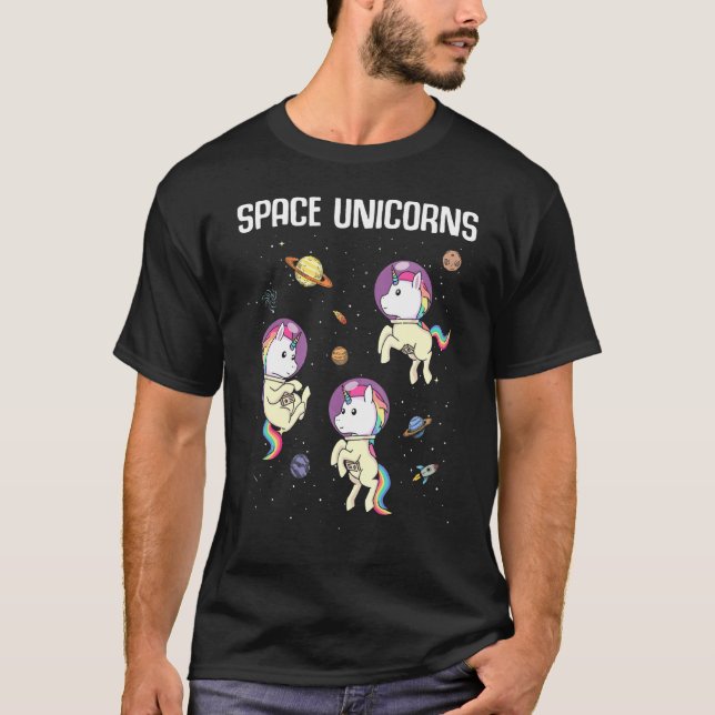 Camiseta Planeta astronauta Unicornio 1 (Anverso)
