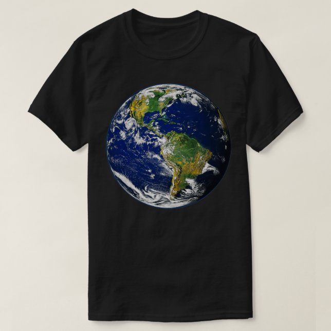 Camiseta Planeta azul Tierra desde el espacio (Diseño del anverso)