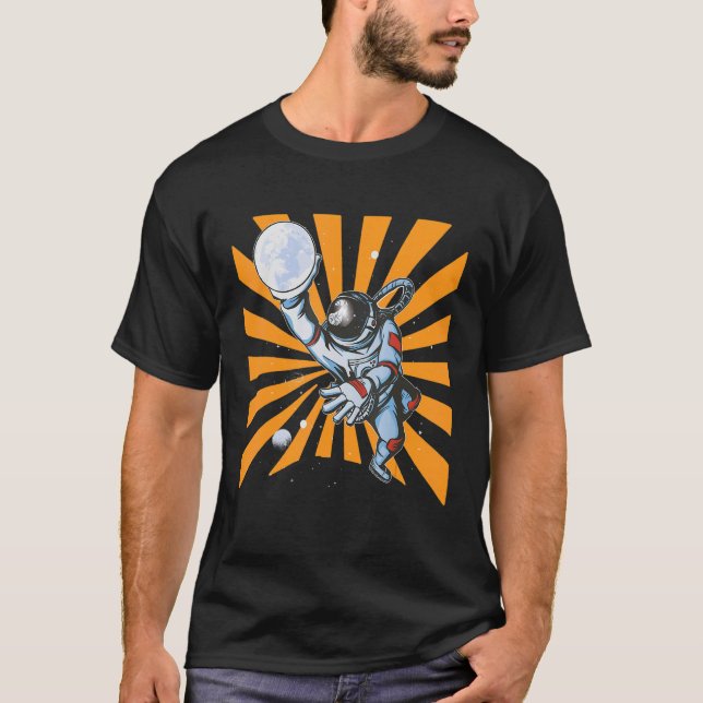 Camiseta Planeta de baloncesto de astronauta (Anverso)