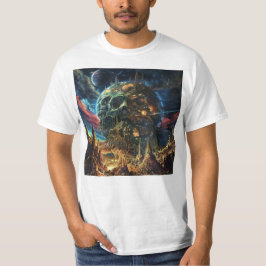 Camiseta Planeta de cráneo Metalizado fuerte
