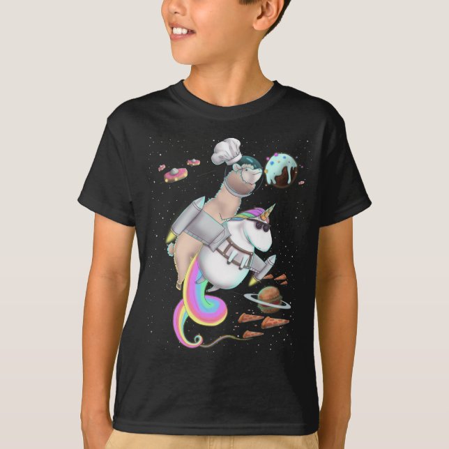 Camiseta Planeta de Fiesta espacial de la pizza de comida d (Anverso)