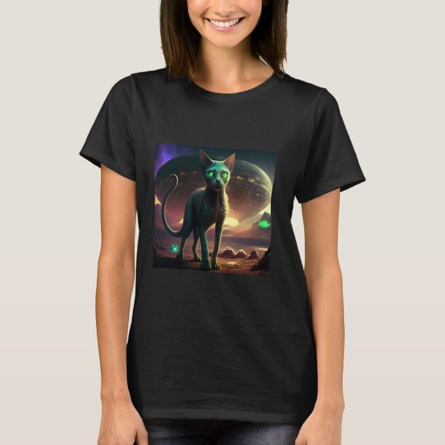 Camiseta Planeta de gatos alienígenas (Anverso)