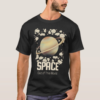 Camiseta Planeta de Saturno beige marrón