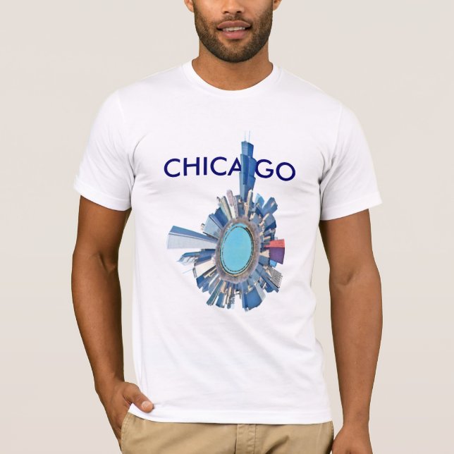 Camiseta planeta del horizonte de Chicago (Anverso)