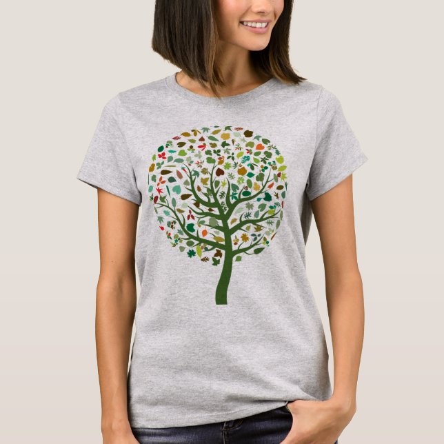 Camiseta Planeta ecológico de árbol verde (Anverso)