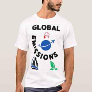 Camiseta Planeta en peligro: emisiones globales".