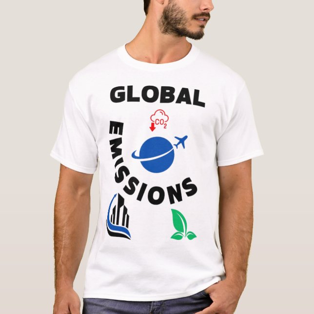 Camiseta Planeta en peligro: emisiones globales". (Anverso)