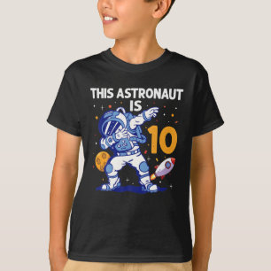 Camiseta Planeta espacial astronauta de 10 años 10 cumpleañ
