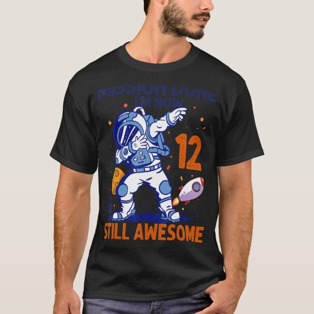 Camiseta Planeta espacial astronauta de 12 años 12º cumplea (Anverso)