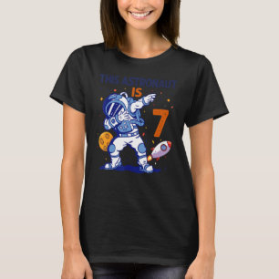 Camiseta Planeta espacial astronauta de 7 años 77º cumpleañ