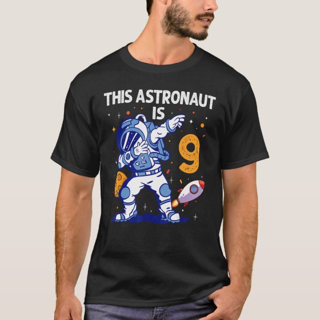 Camiseta Planeta espacial astronauta de 9 años Noveno niño  (Anverso)