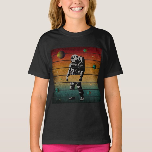Camiseta Planeta espacial de moda divertida astronauta (Anverso)