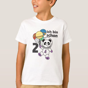 Camiseta Planeta espacial Panda De Dos Años De Edad