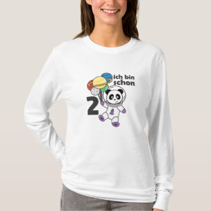 Camiseta Planeta espacial Panda De Dos Años De Edad