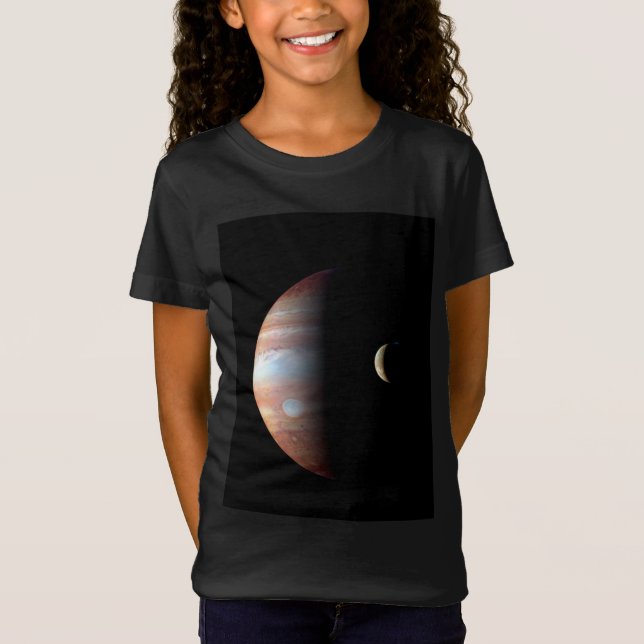 Camiseta Planeta gigante del gas Júpiter y luna galileña Io (Anverso)