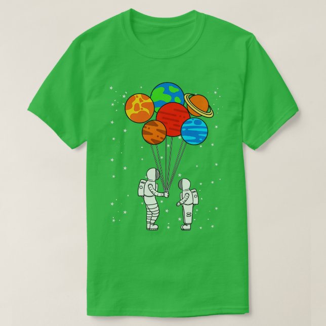Camiseta Planeta globos astronautas planetas galaxia espaci (Diseño del anverso)