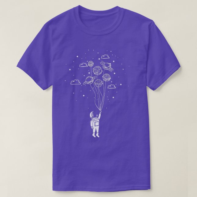 Camiseta Planeta Globos Estrellas Nubes Astronauta del Espa (Diseño del anverso)
