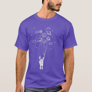 Camiseta Planeta Globos Estrellas Nubes Astronauta del Espa