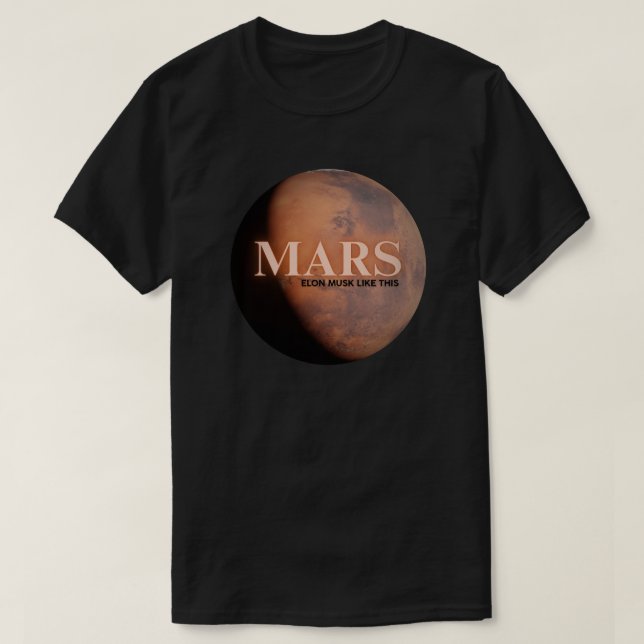 Camiseta Planeta Marte Divertido  (Diseño del anverso)