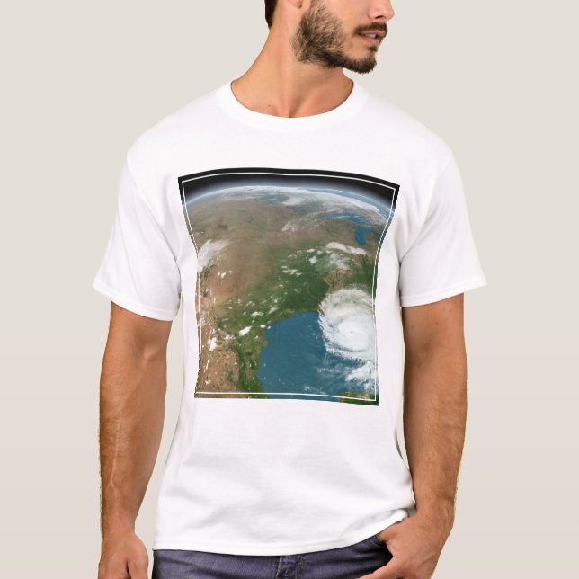 Camiseta Planeta Panorámico Tierra Y Estados Unidos. (Anverso)