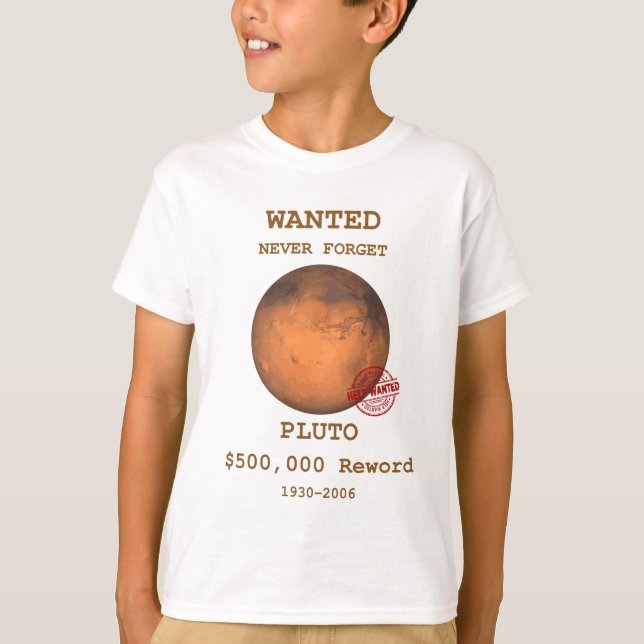 Camiseta Planeta Plutón, nunca olvidar el Plutón (Anverso)