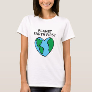 Camiseta Planeta primer icono ecológico Happy Earth Clipar