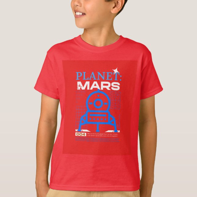 Camiseta Planeta rojo marte futuro (Anverso)