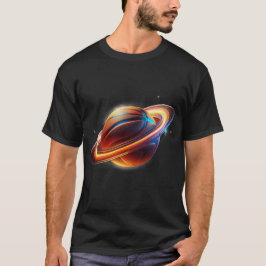 Camiseta Planeta Saturno de bola de baloncesto, futurista d