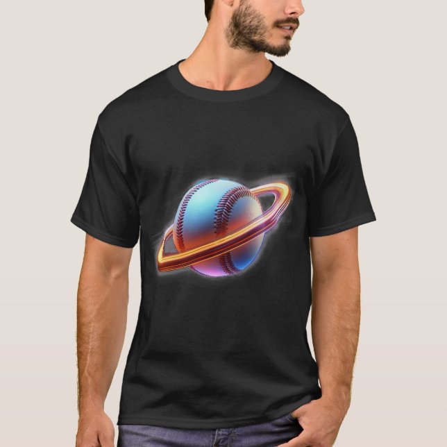 Camiseta Planeta Saturno de bola de béisbol, impresionante  (Anverso)