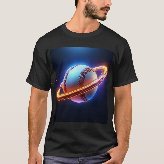 Camiseta Planeta Saturno de bola de béisbol, impresionante  (Anverso)