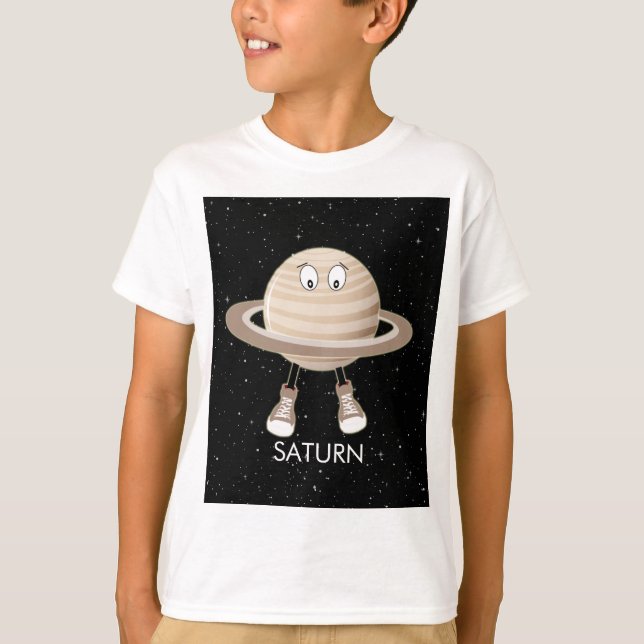 Camiseta Planeta Saturno y estrellas (Anverso)