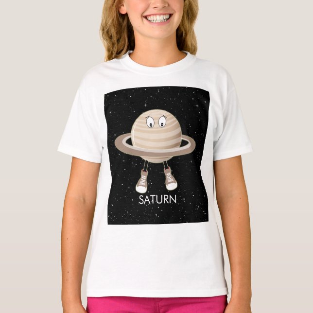 Camiseta Planeta Saturno y estrellas (Anverso)