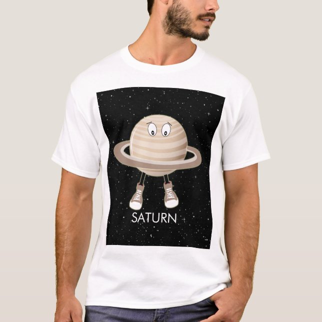 Camiseta Planeta Saturno y estrellas (Anverso)