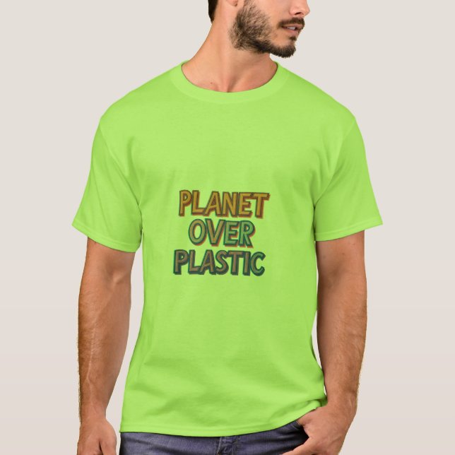 Camiseta Planeta sobre plástico (Anverso)