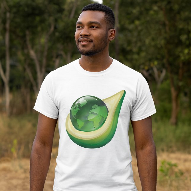 Camiseta Planeta sustentable del globo de aguacate de la Ti (Subido por el creador)