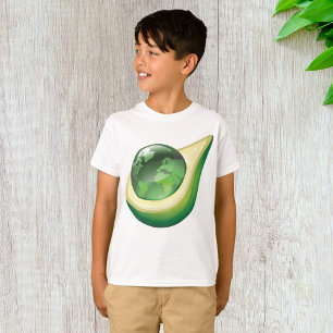 Camiseta Planeta sustentable del globo de aguacate de la Ti