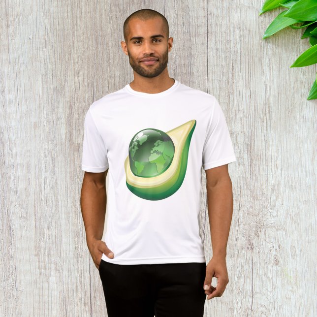 Camiseta Planeta sustentable del globo de aguacate de la Ti (Subido por el creador)