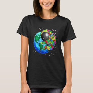 Camiseta Planeta Tierra Autismo Niños Rompecabezas Astronau