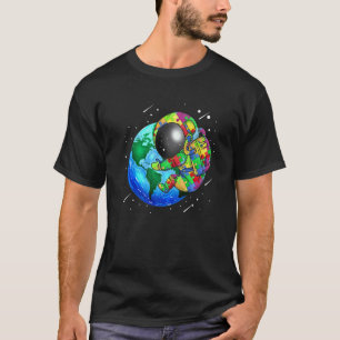 Camiseta Planeta Tierra Autismo Niños Rompecabezas Astronau