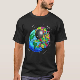 Camiseta Planeta Tierra Autismo Niños Rompecabezas Astronau