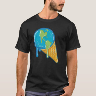 CAMISETA PLANETA TIERRA DERRITIÉNDOSE COMO HELADO