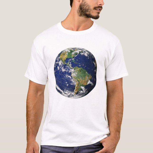 Camiseta Planeta Tierra - El Mármol Azul (América) T-Sh (Anverso)