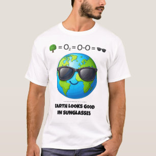 Camiseta Planeta Tierra en gafas de sol - Tee de acción cli