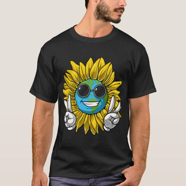 Camiseta Planeta Tierra Girasol Hippie (Anverso)