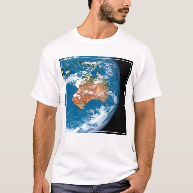 Camiseta Planeta Tierra Mostrando Nubes Sobre Australia. (Anverso)
